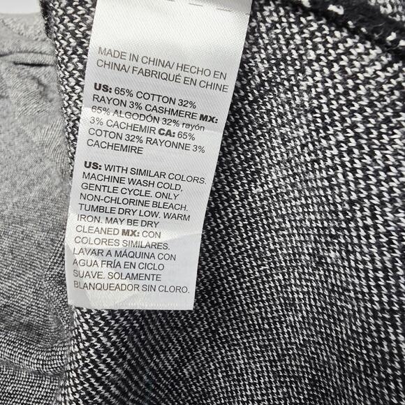 Chicos Zenergy Cardigan Sweater Size 2 L Ombre Gray Black Hooded Cotton Cashmere - Picture 9 of 9